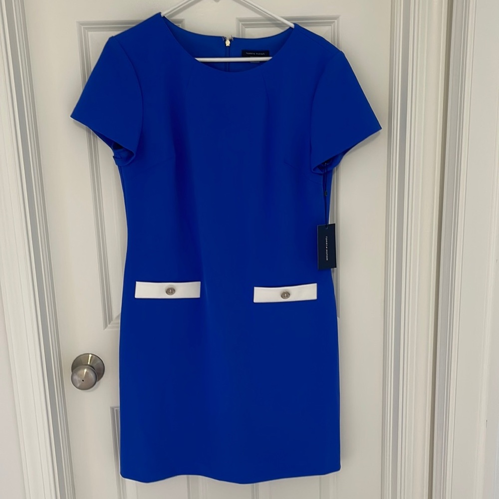 Brand NWT Tommy Hilfiger blue shift dress size 12